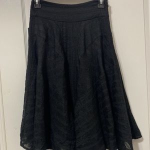 NWT Marciano elegant black sheer mid length flare skirt